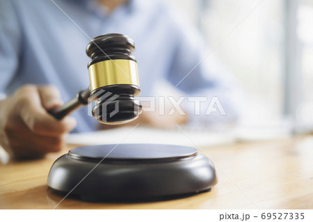 Justice lawfirm or auction concept. Justice lawfirm or auction concept. 69527335