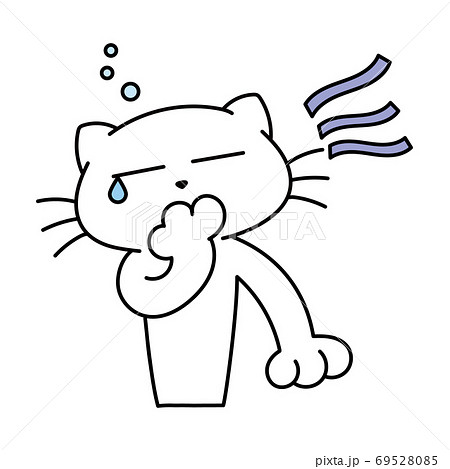 ねこ ねむい あくびのイラスト素材