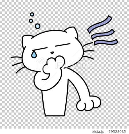 ねこ ねむい あくびのイラスト素材