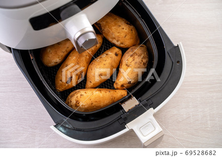 Roasted sweet potato cooked by airfryer at home. Healthy food for diet eating. 69528682