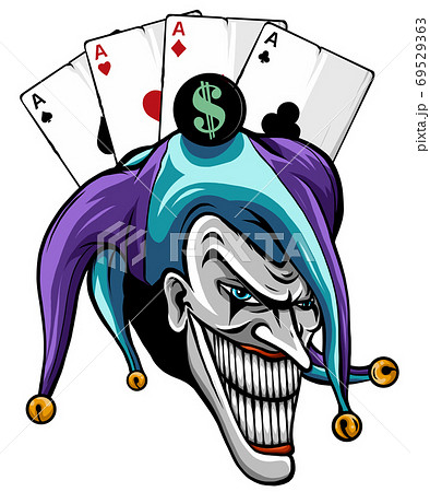 Laughing Angry Joker Character Joker Head のイラスト素材