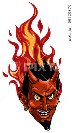 Graphic Vector Image of a Demon or Devil Mascot Head Graphic Vector Image of a Demon or Devil Mascot Head 69529379