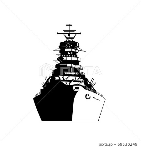 American Or United States Battleship Warship のイラスト素材
