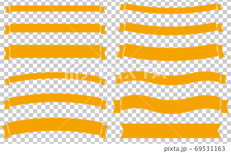Horizontally wide ribbon set orange 69531163