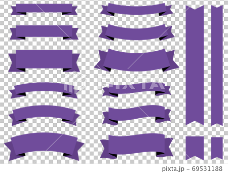 Simple ribbon set with different widths Purple Simple ribbon set with different widths Purple 69531188