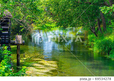 田舎の風景 大王わさび農場の水車 【長野県】 田舎の風景 大王わさび農場の水車 【長野県】 69534278