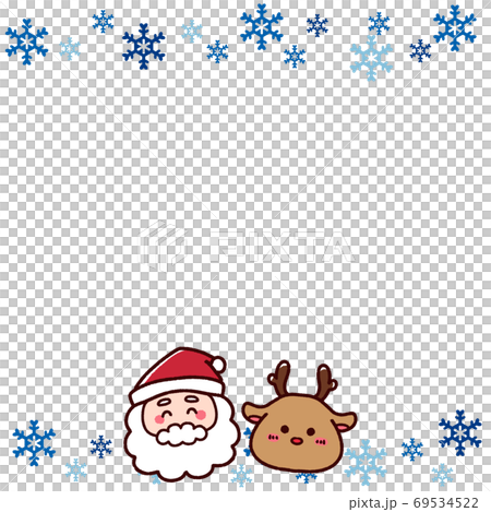 雪の結晶のクリスマスラインフレーム 雪の結晶のクリスマスラインフレーム 69534522