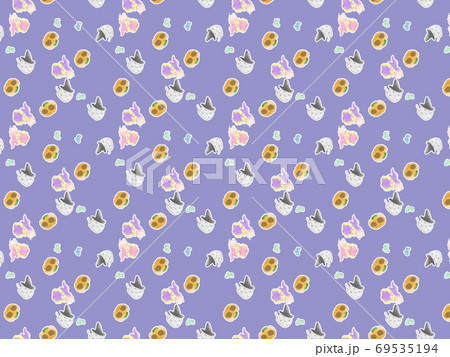 絵本風ほんわか可愛いハロウィンの背景のイラスト素材