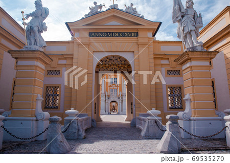 MELK, AUSTRIA 16 Sept 2020- The baroque Melk Abbey Benedictine monastery Stift Melk, MELK, AUSTRIA 16 Sept 2020- The baroque Melk Abbey Benedictine monastery Stift Melk, 69535270