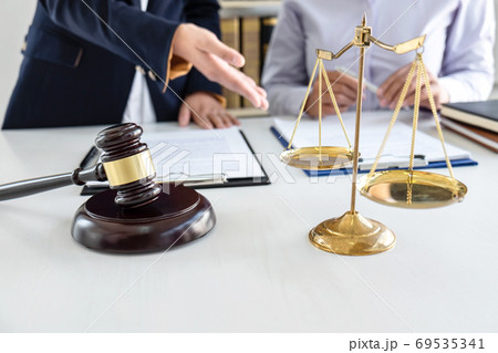Professional Female lawyer discussing negotiation Professional Female lawyer discussing negotiation 69535341