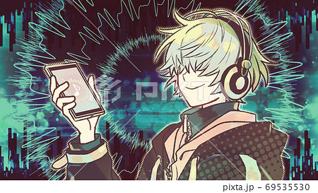 Illustration Of A Boy Listening To Music Stock Illustration