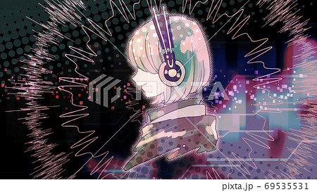 Illustration Of A Girl Listening To Music Stock Illustration