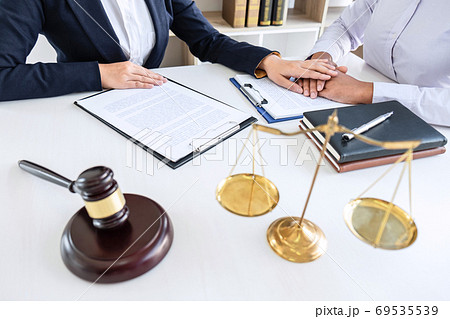 Professional Female lawyer discussing negotiation Professional Female lawyer discussing negotiation 69535539