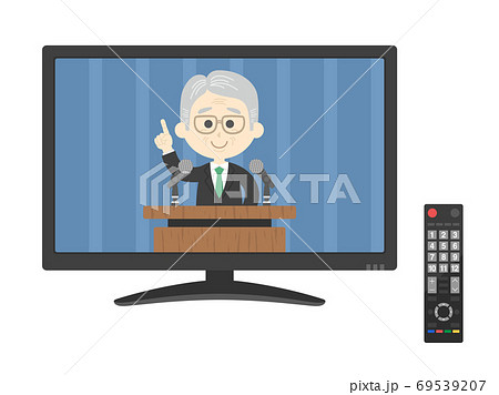 テレビとリモコンのイラスト テレビとリモコンのイラスト 69539207