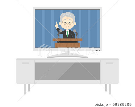 テレビとテレビ台のイラスト テレビとテレビ台のイラスト 69539209