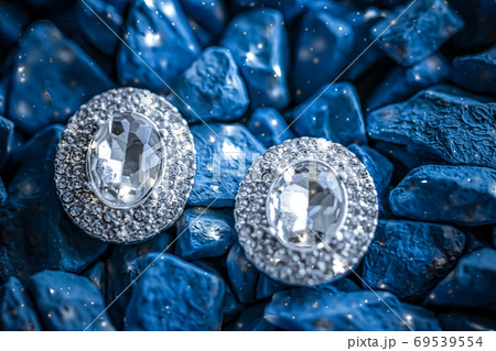 Luxury diamond earrings closeup, jewelry and fashion brand 69539554