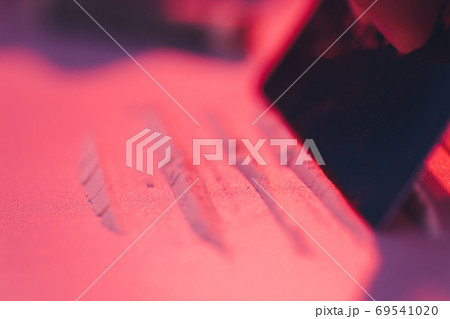 plastic card, cocaine poured in tracks. drug plastic card, cocaine poured in tracks. drug 69541020