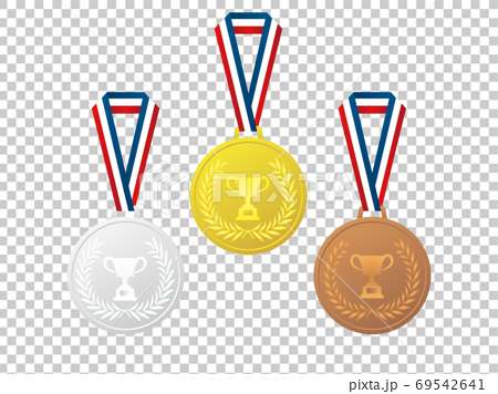 金メダル 銀メダル 銅メダル イラスト素材 69542641
