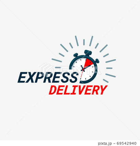 Express delivery icon. Timer and express delivery inscription on light background. Fast delivery, express and urgent shipping, services, chronometer sign. Express delivery icon. Timer and express delivery inscription on light background. Fast delivery, express and urgent shipping, services, chronometer sign. 69542940