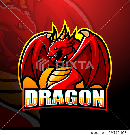 Dragon mascot esport logo design	 69545463