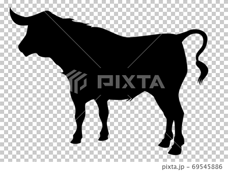 Silhouette animal cow ox year 7 standing pose Silhouette animal cow ox year 7 standing pose 69545886
