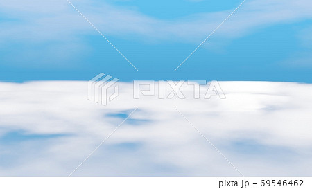 空の上から見た気持ちの良い雲 3dレンダリングのイラスト素材