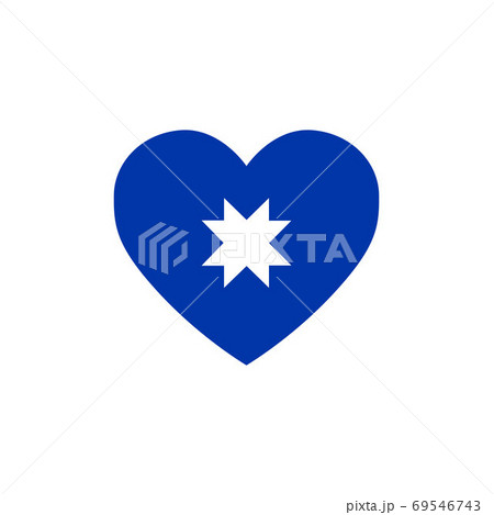mapuche banner heart with star, vector color mapuche banner heart with star, vector color 69546743