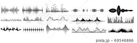 Sound waves icon set. Isolated audio sound wave Sound waves icon set. Isolated audio sound wave 69546866