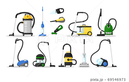 Vacuum cleaner electric home appliance icon set 69546973
