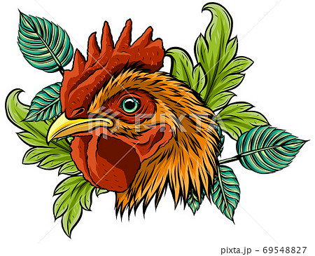 Chicken rooster head mascot vector illustration design 69548827