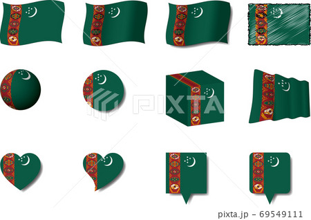 トルクメニスタン国旗セット