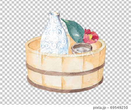 風呂桶に入った日本酒 69549250