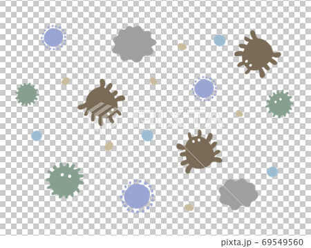 ダニやホコリなどハウスダストのイラストセット 69549560
