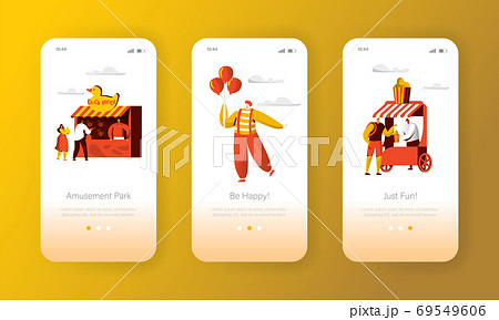 Amusement Park Mobile Landing Page Set 69549606