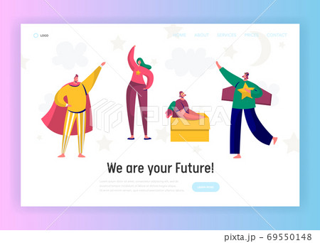 Children in Superhero Costume Play Landing Page 69550148