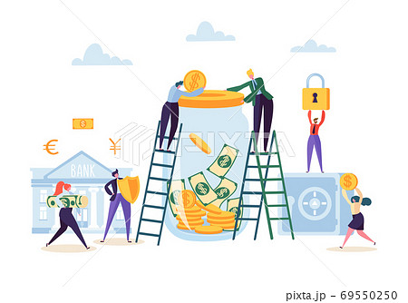 Money Savings Concept. Business People Characters 69550250