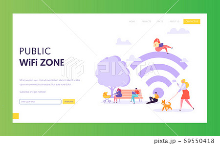 Wifi wireless network landing page template 69550418