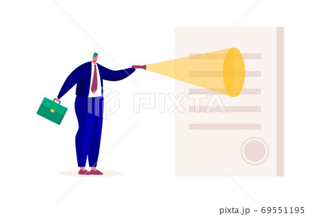 Businessman Character Explore Contract Lighted 69551195