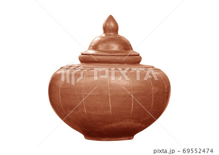 Old clay pot isolated on white background Old clay pot isolated on white background 69552474
