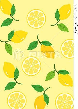 かわいいレモン柄のイラスト素材