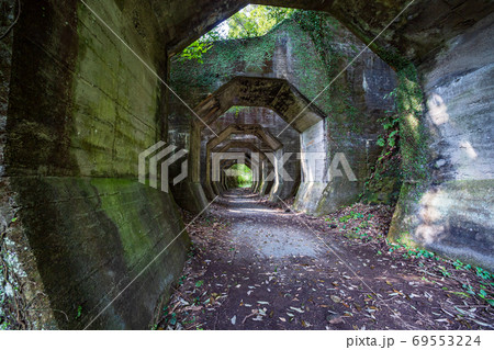 熊延鉄道の落石よけに作られたこの八角トンネルの貴重な産業遺構の観光地 69553224