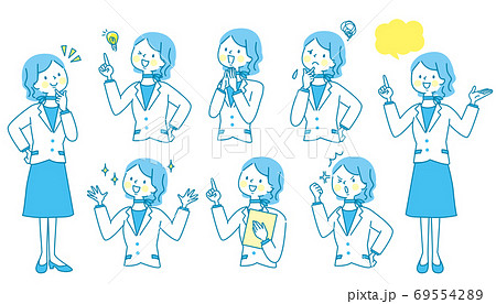 ビジネスウーマン　表情セット 69554289