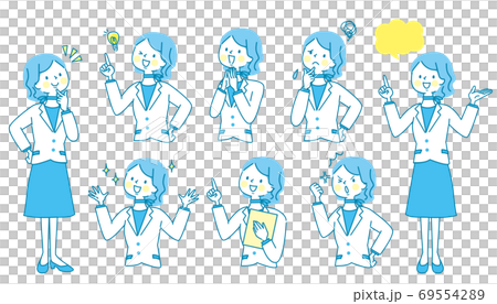 ビジネスウーマン　表情セット 69554289