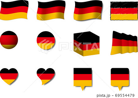 ドイツ国旗セットのイラスト素材
