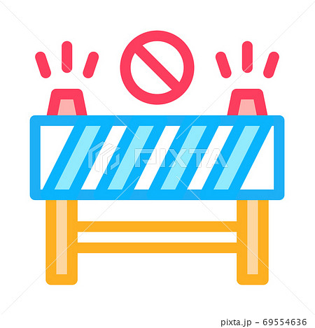 road barrier icon vector outline symbol illustration 69554636