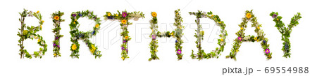 Flower And Blossom Letter Building Word Birthday 69554988