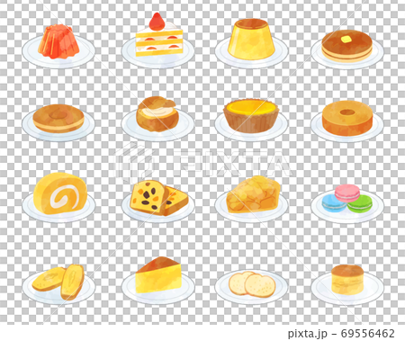 スイーツイラスト素材セット　／　アナログ風 69556462
