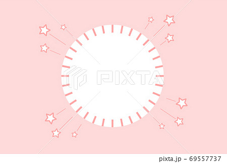 ピンクがかわいいベクター背景 シンプルで使いやすいバナー 販促素材 キラキラ星デコレーションのイラスト素材