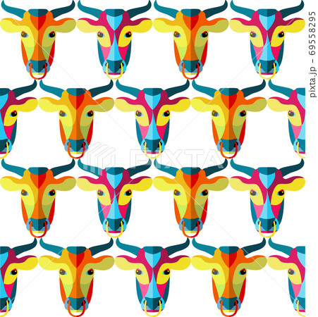 Vector illustration. The stylized image of a bull's head. 69558295