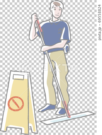 Cleaner using a mop 69558824
